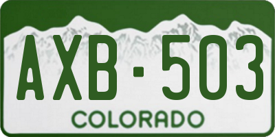 CO license plate AXB503