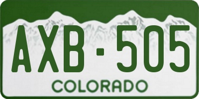 CO license plate AXB505