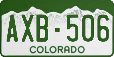 CO license plate AXB506