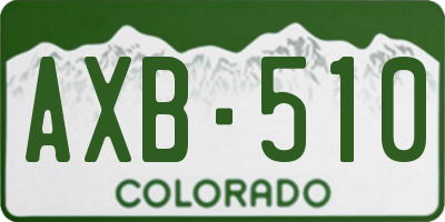 CO license plate AXB510