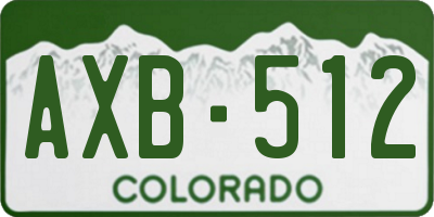 CO license plate AXB512