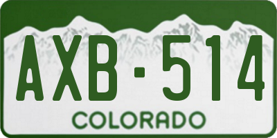 CO license plate AXB514