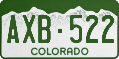 CO license plate AXB522