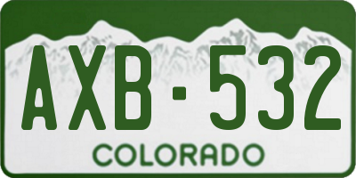 CO license plate AXB532