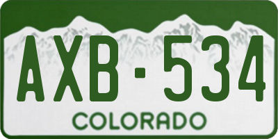 CO license plate AXB534