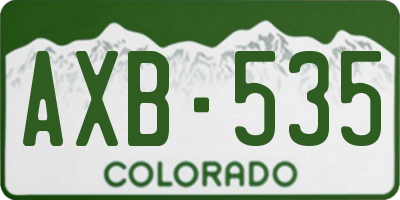 CO license plate AXB535