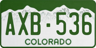 CO license plate AXB536