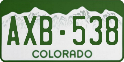 CO license plate AXB538