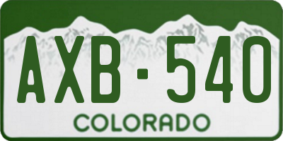 CO license plate AXB540