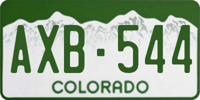 CO license plate AXB544