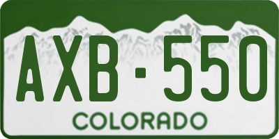 CO license plate AXB550