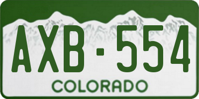 CO license plate AXB554