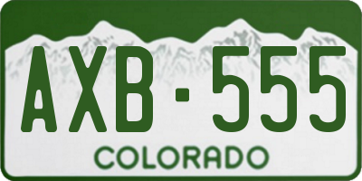 CO license plate AXB555