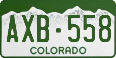 CO license plate AXB558
