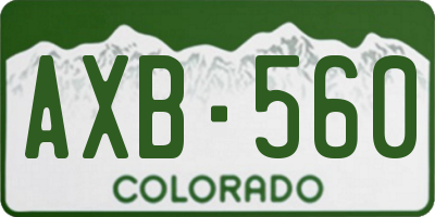CO license plate AXB560