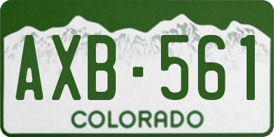 CO license plate AXB561