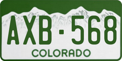 CO license plate AXB568