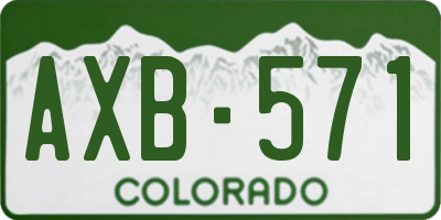 CO license plate AXB571