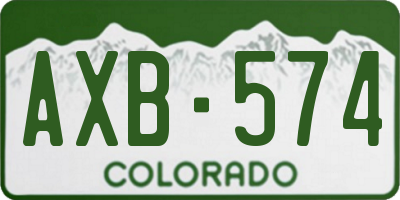 CO license plate AXB574