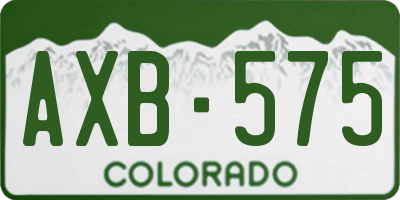 CO license plate AXB575
