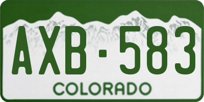 CO license plate AXB583