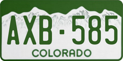 CO license plate AXB585