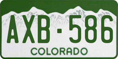 CO license plate AXB586