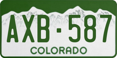 CO license plate AXB587