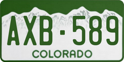 CO license plate AXB589