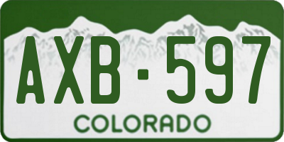 CO license plate AXB597