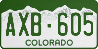 CO license plate AXB605