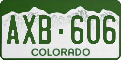 CO license plate AXB606