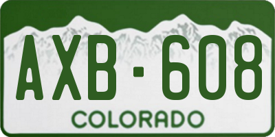 CO license plate AXB608