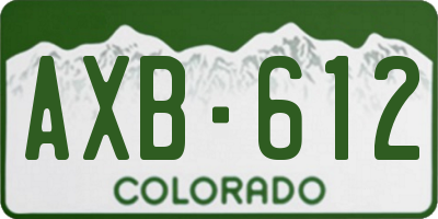 CO license plate AXB612