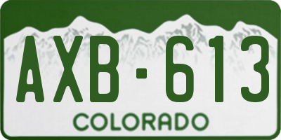 CO license plate AXB613