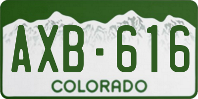 CO license plate AXB616