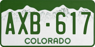 CO license plate AXB617