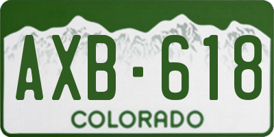 CO license plate AXB618
