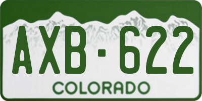 CO license plate AXB622