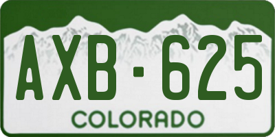CO license plate AXB625