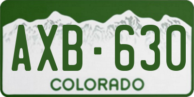CO license plate AXB630