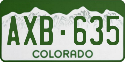 CO license plate AXB635