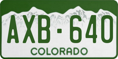 CO license plate AXB640