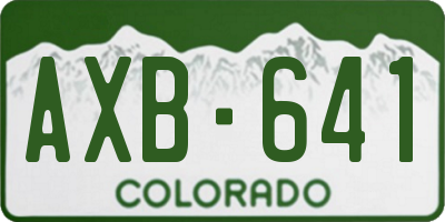 CO license plate AXB641