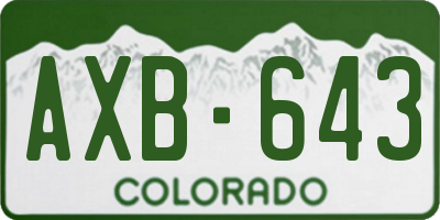 CO license plate AXB643