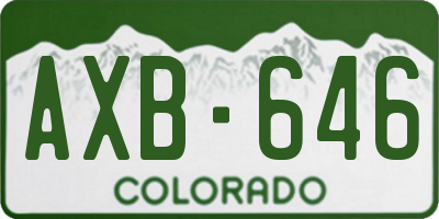 CO license plate AXB646