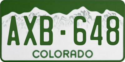 CO license plate AXB648