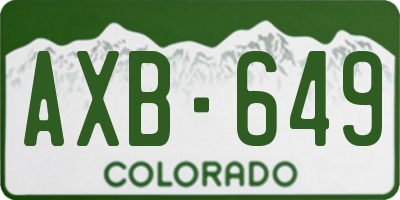 CO license plate AXB649