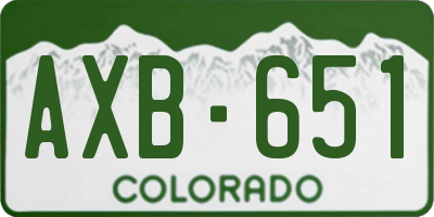 CO license plate AXB651