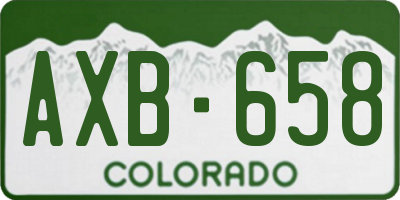 CO license plate AXB658